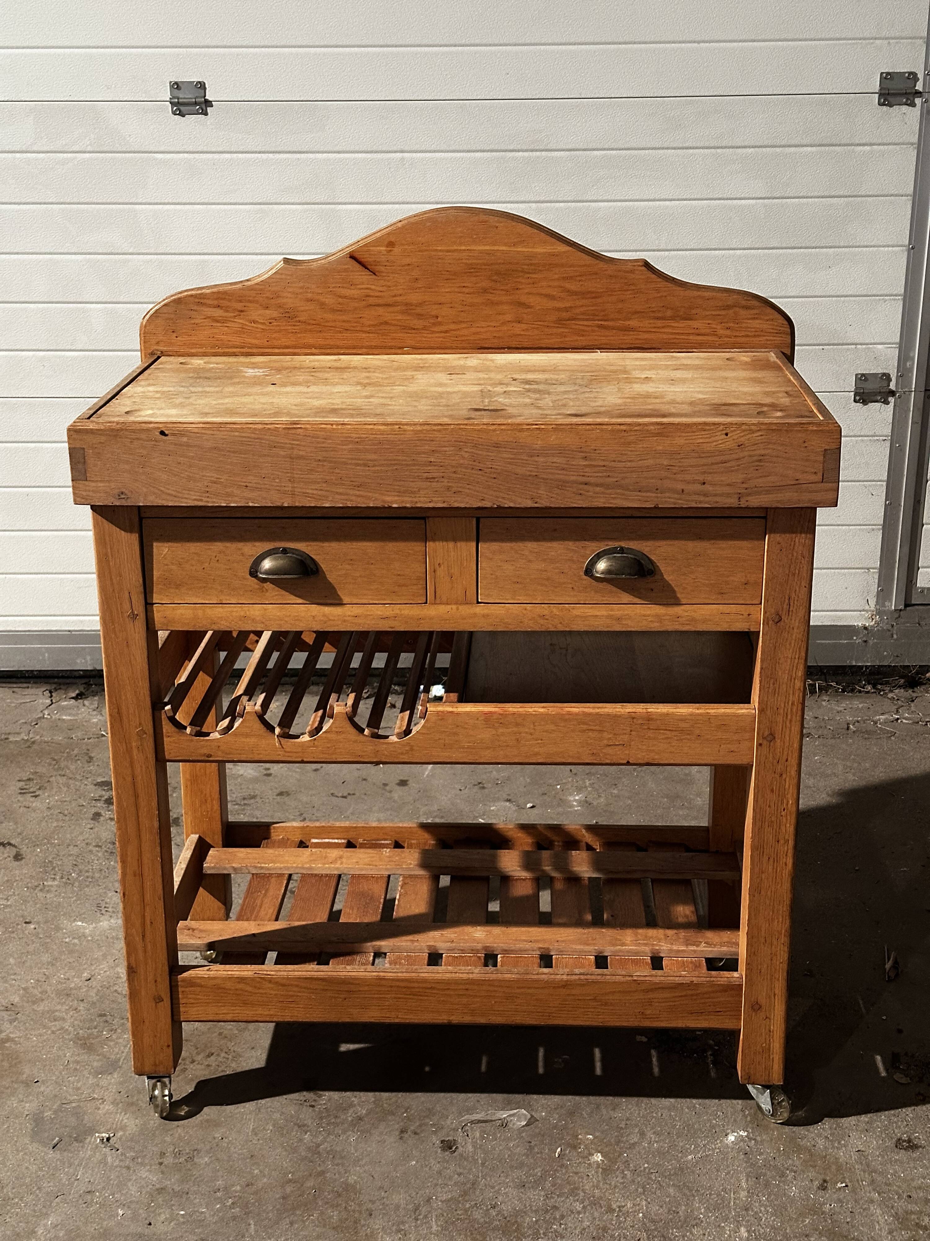 Meuble Billot - ancien meuble de boucher