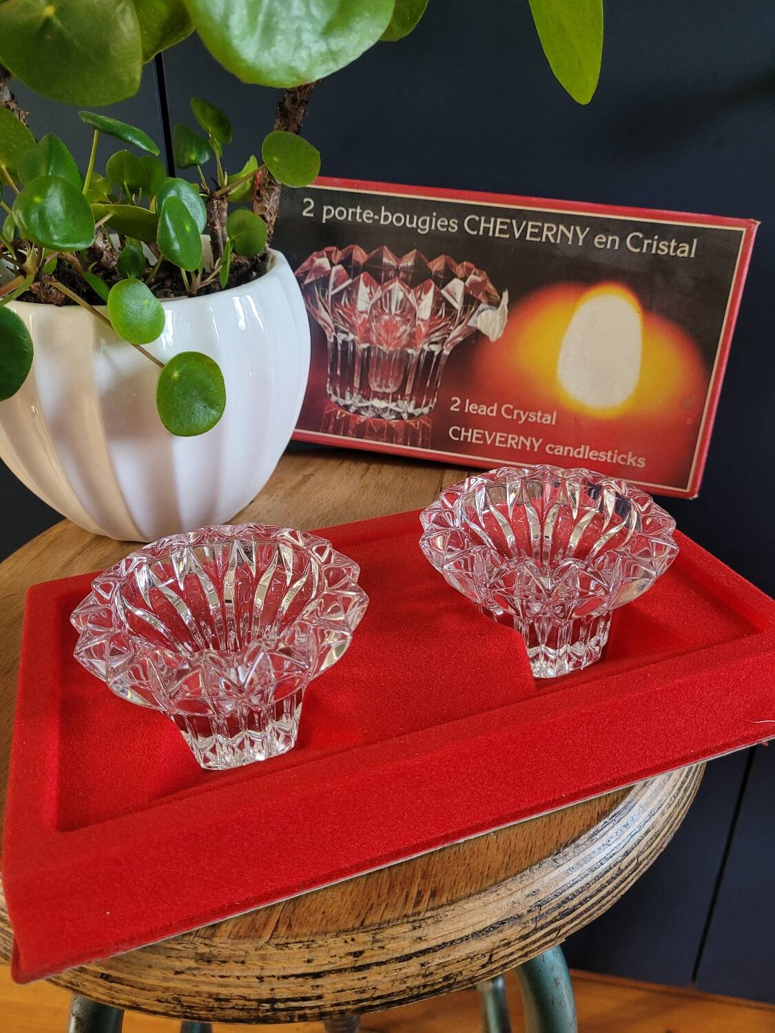 Two Cheverny candle holders by Cristal d’Arques