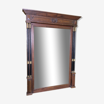 Miroir trumeau style Empire en bois de chêne