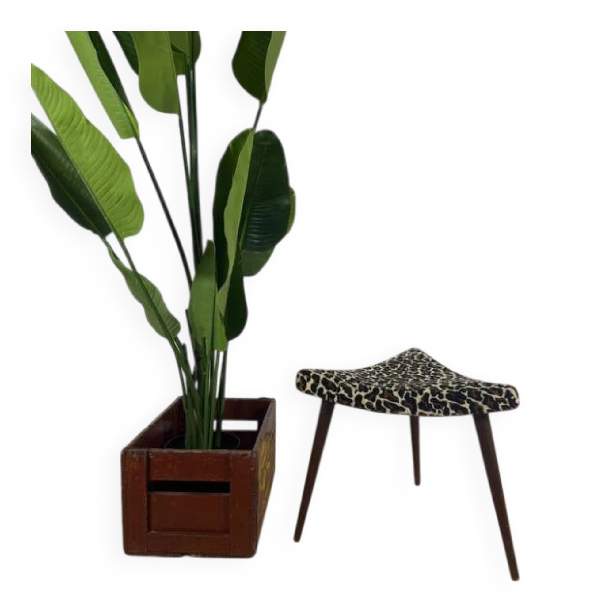 Vintage triangular footstool – Scandinavian mid-century design, elegance and comfort