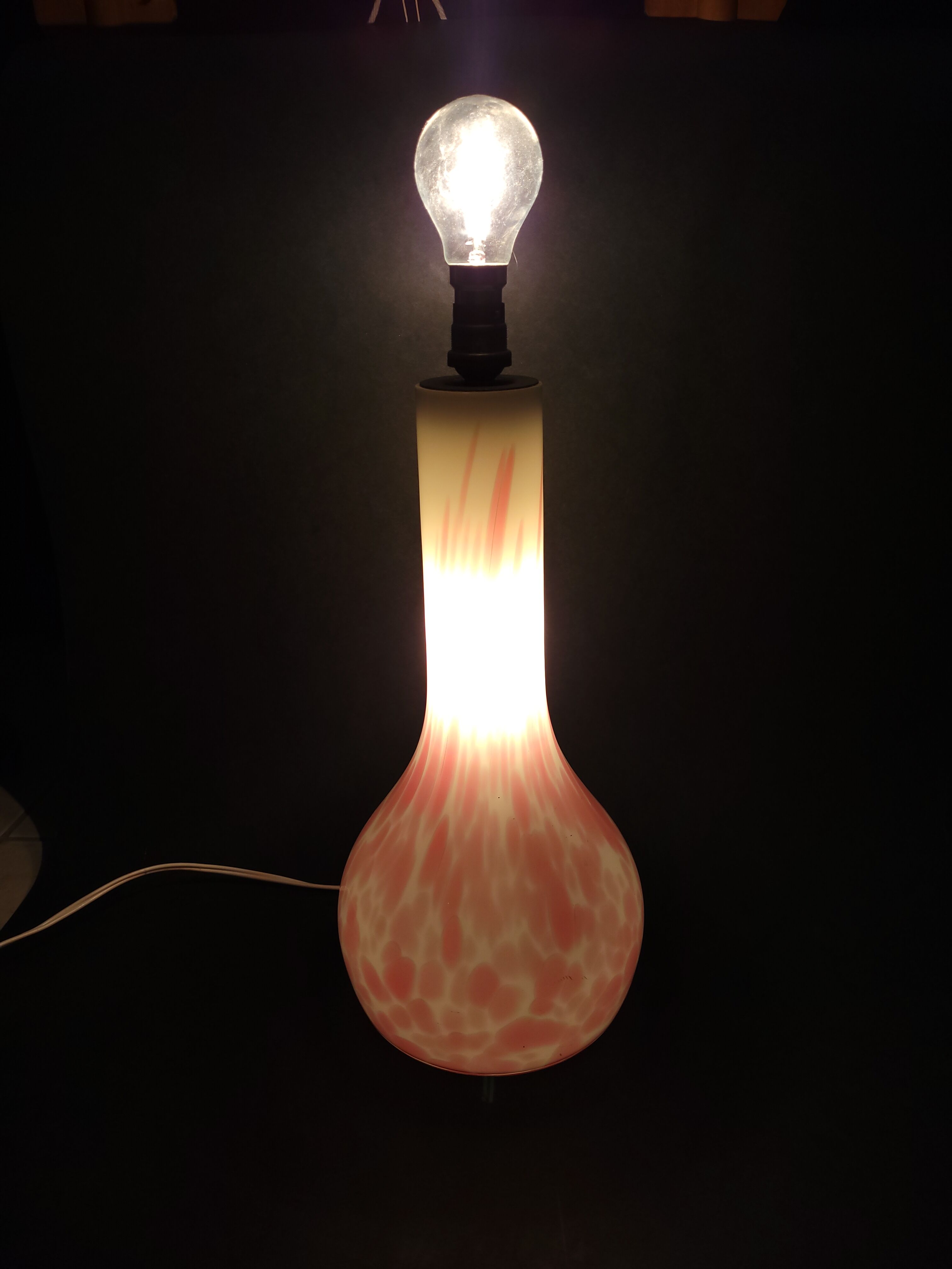 Vintage glass lamp foot Italy by Carlo Moretti