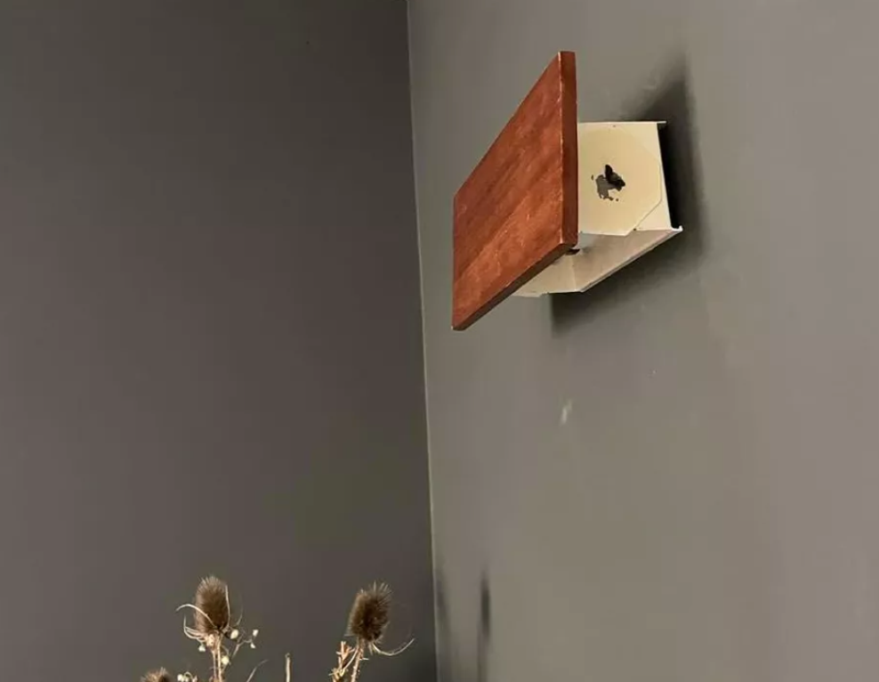 Paire d'appliques vintage à volet orientable, bois et métal laqué blanc, France 1960