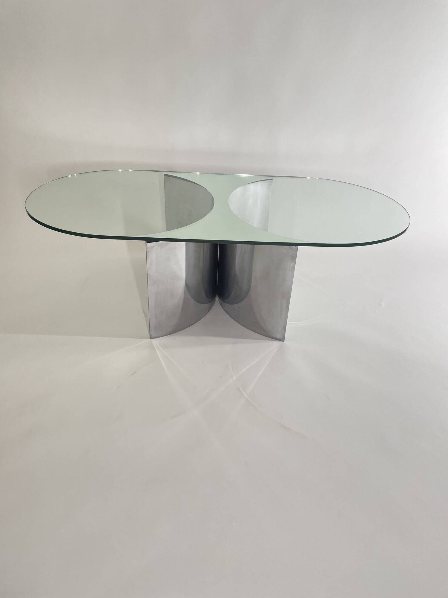 Silvered Crystal Coffee Table Jorn Mod. 3102 by G. Raimondi, Italy
