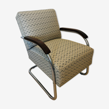 Bauhaus tubular steel armchair from Mücke Melder, 1930s