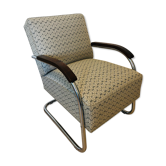 Fauteuil Bauhaus en acier tubulaire de Mücke Melder, années 1930