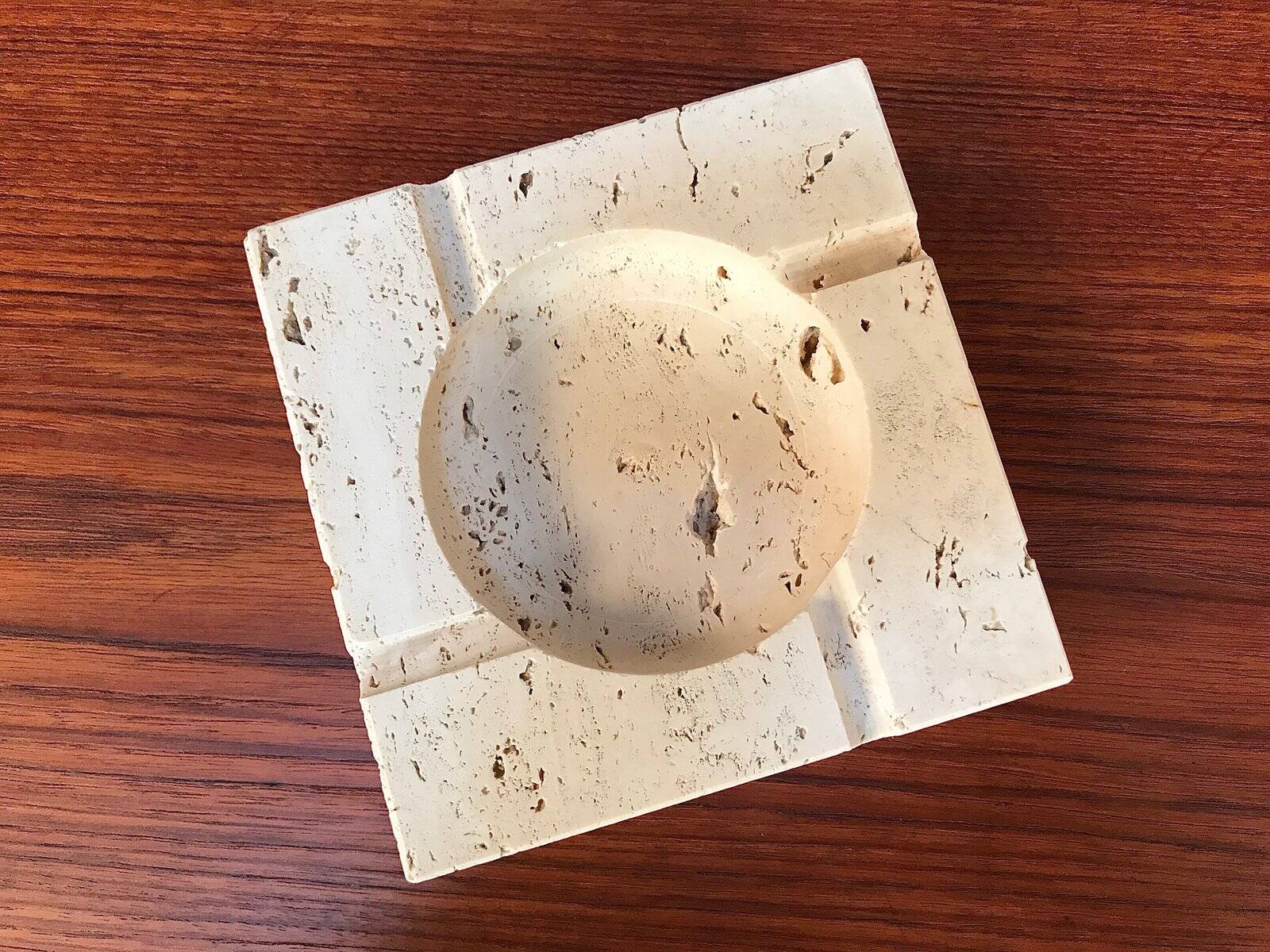 Brutalist ashtray by Fratelli Mannelli for Travertino di Rapolano, 1970s
