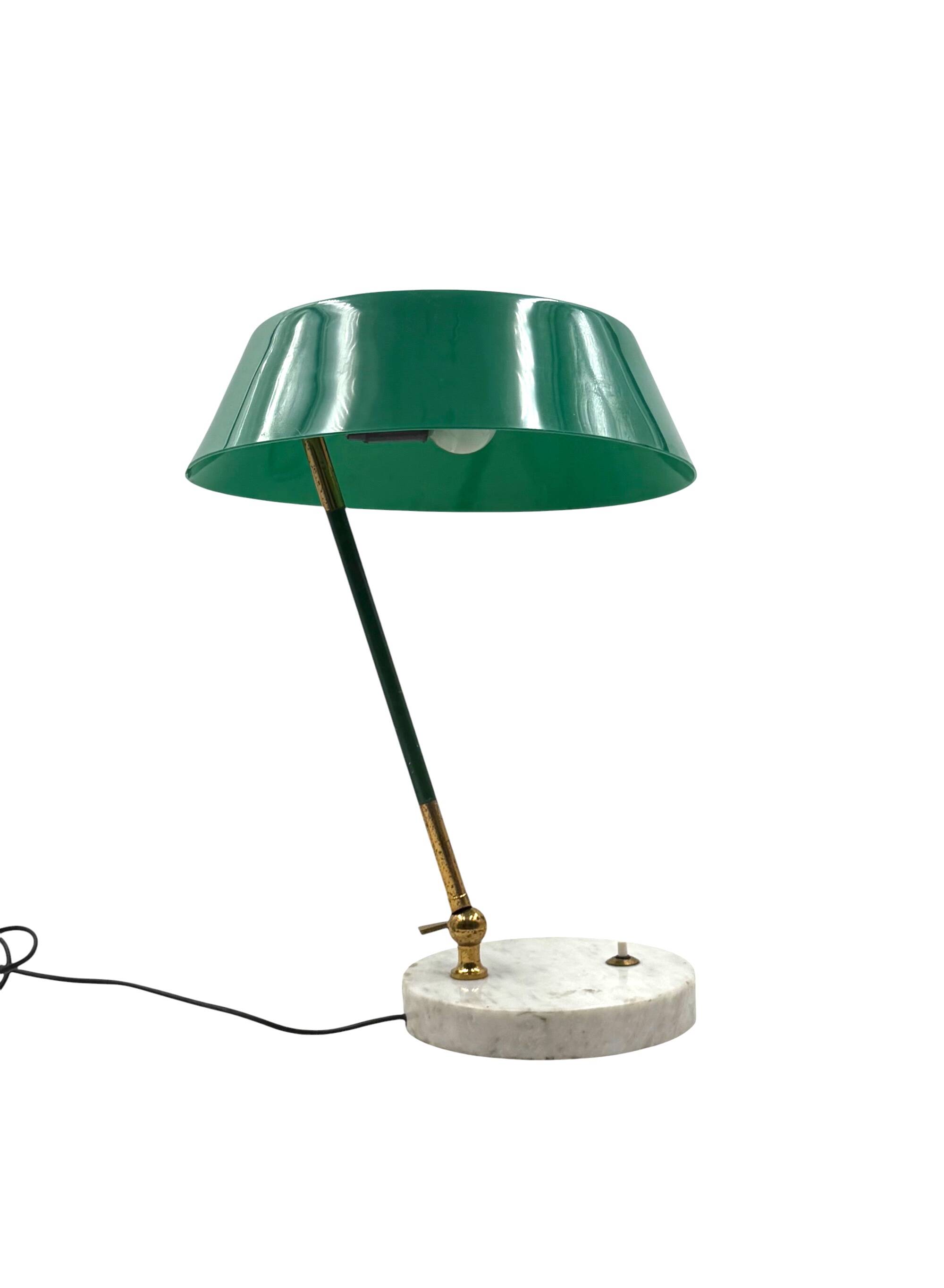 Mid-century green table lamp, Stilux Milano Italy, 1960s
