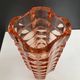 Large Art Deco vase in moulded pink Rosaline glass