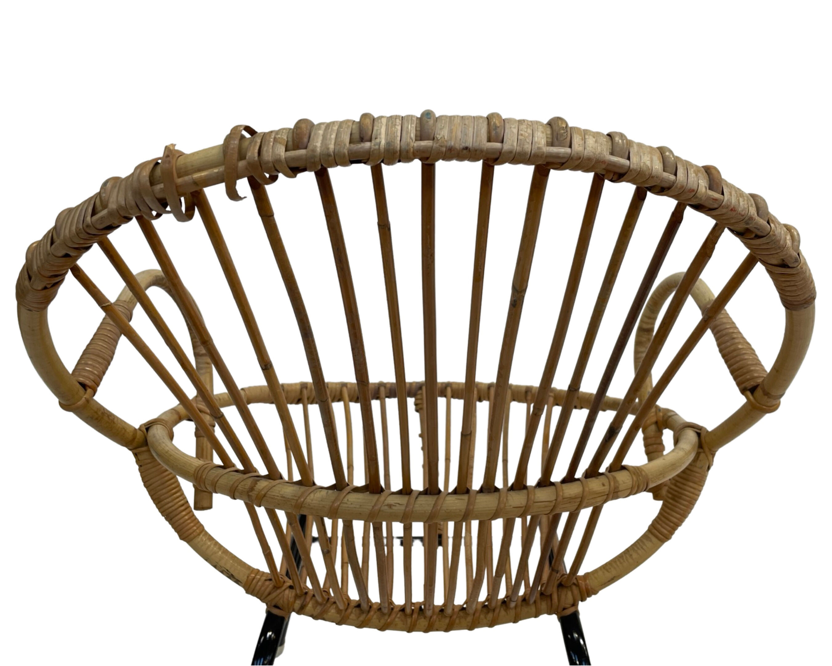 Rattan chair by Dirk van Sliedregt Rohe Noordwolde 1960 in the Netherlands