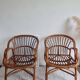 Paire de fauteuils en rotin vintage circa années 70