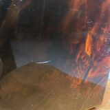 Brown plastic magazine holder with handle