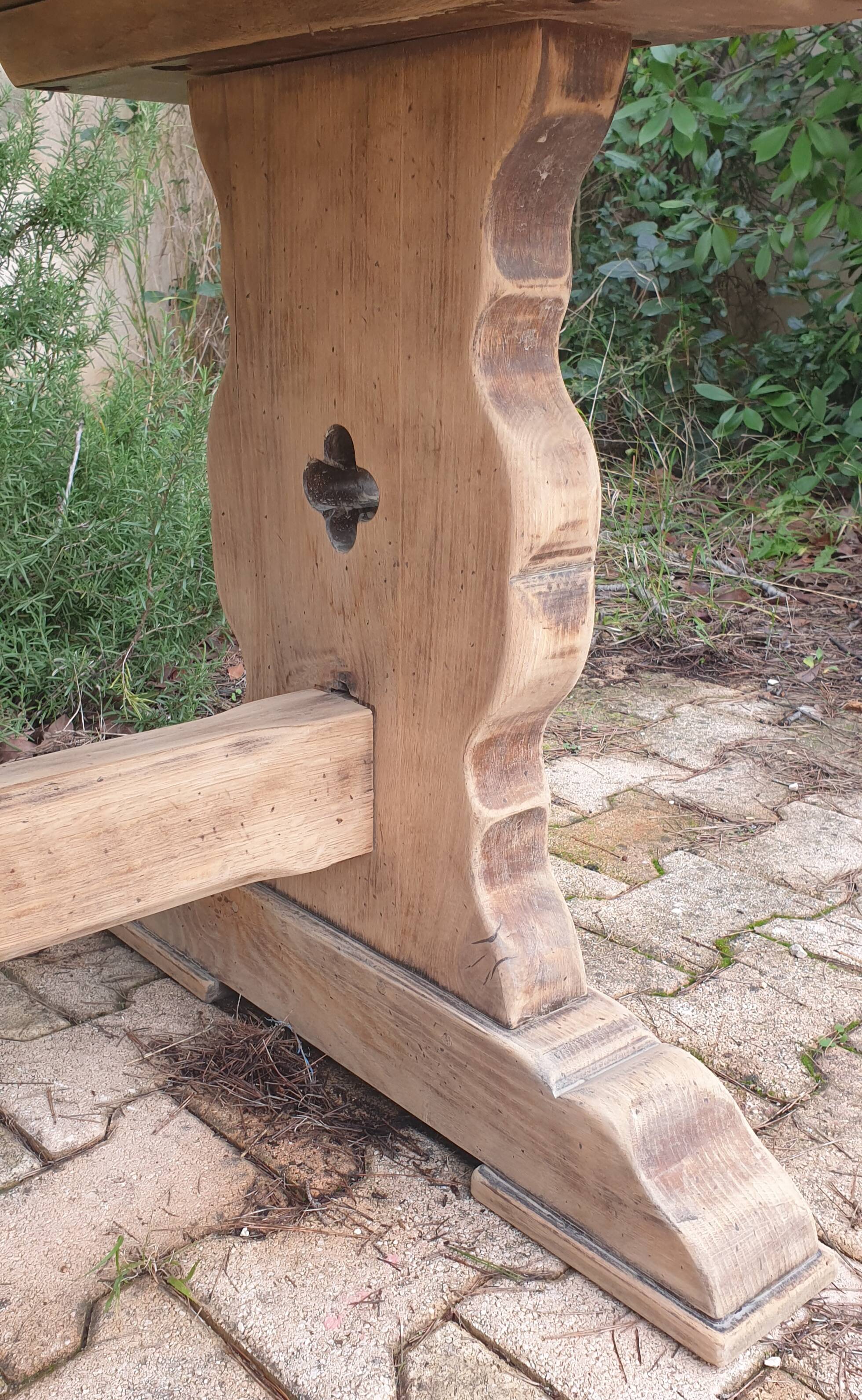 Solid wood farmhouse table, 220 cm long