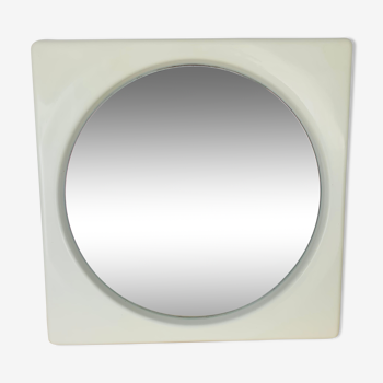 Mirror space age square plastic white 44 x 44 cm