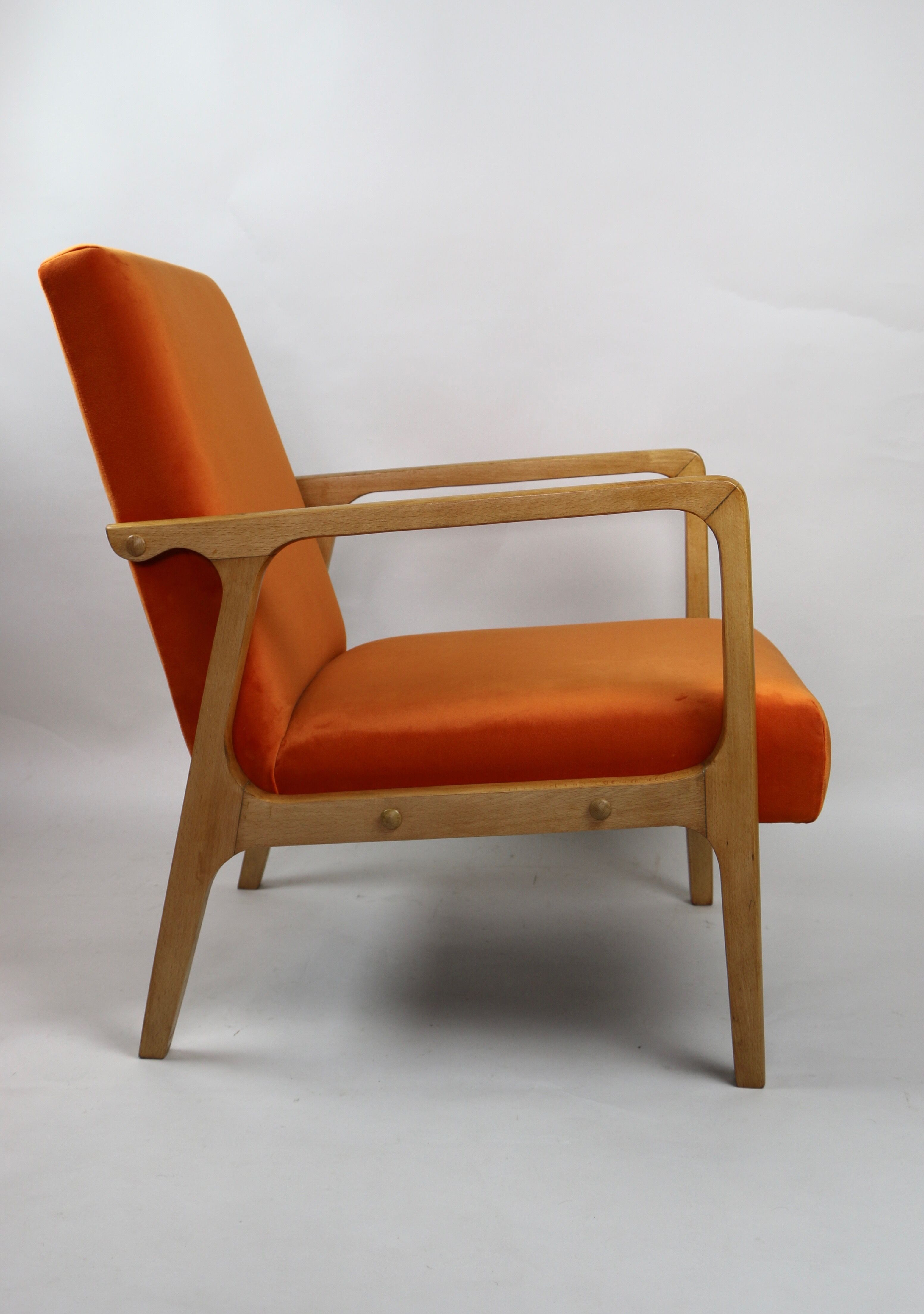 Fauteuil vintage Orange Velvet années 1970