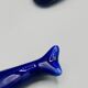 Set of 6 vintage blue porcelain whale knife rests.