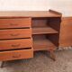 Commode en chêne, pieds compas, années 60