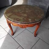 Old marble and wood coffee table from the 50s