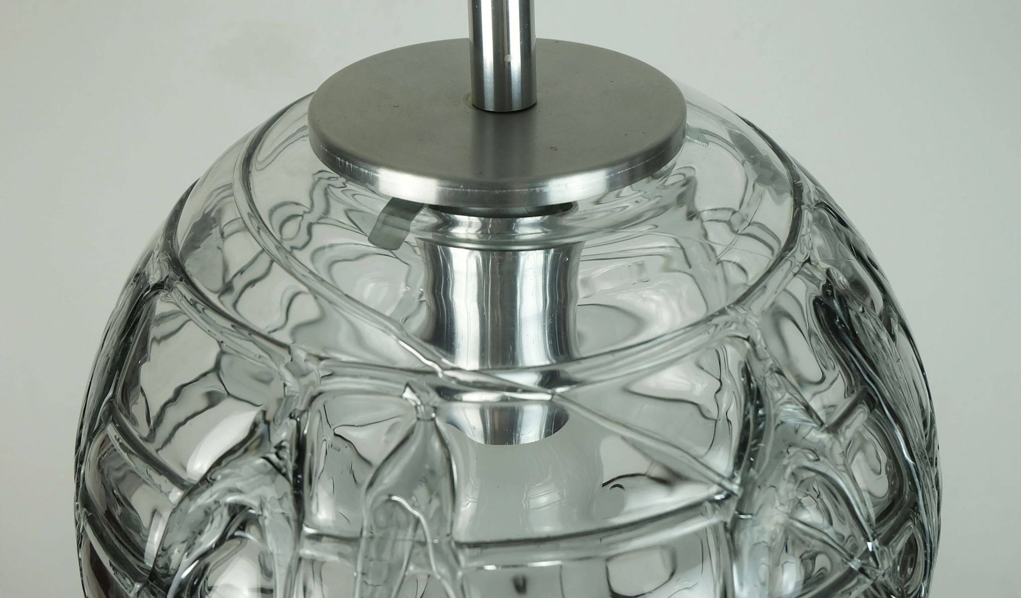 No. 2 of 2 - elegant doria pendant lamp clear and smoke grey 60s 70s