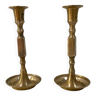 Duo of brass candlesticks