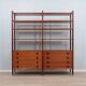 Mid-century modular teak bookcase with drawers and shelves Italy 1960s