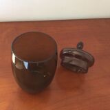 Thick glass jar smoked bronze with lid
