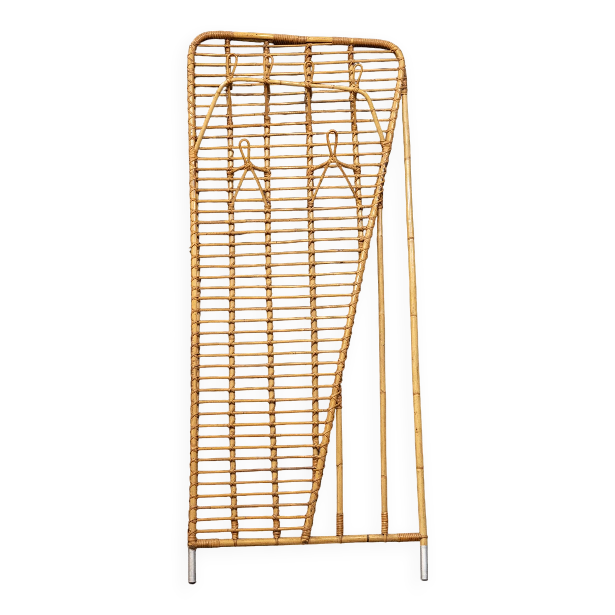 Rattan coat rack