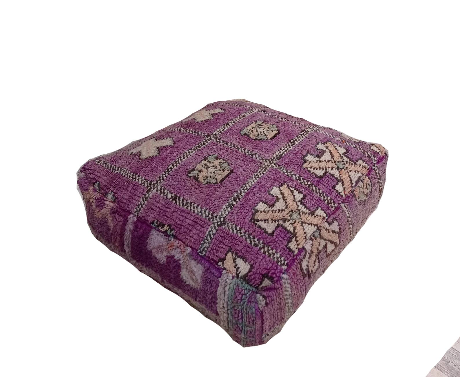 Pouf berbère fait main en laine 60 X 60 X 20 CM