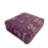 Handmade Berber pouf in wool 60 X 60 X 20 CM