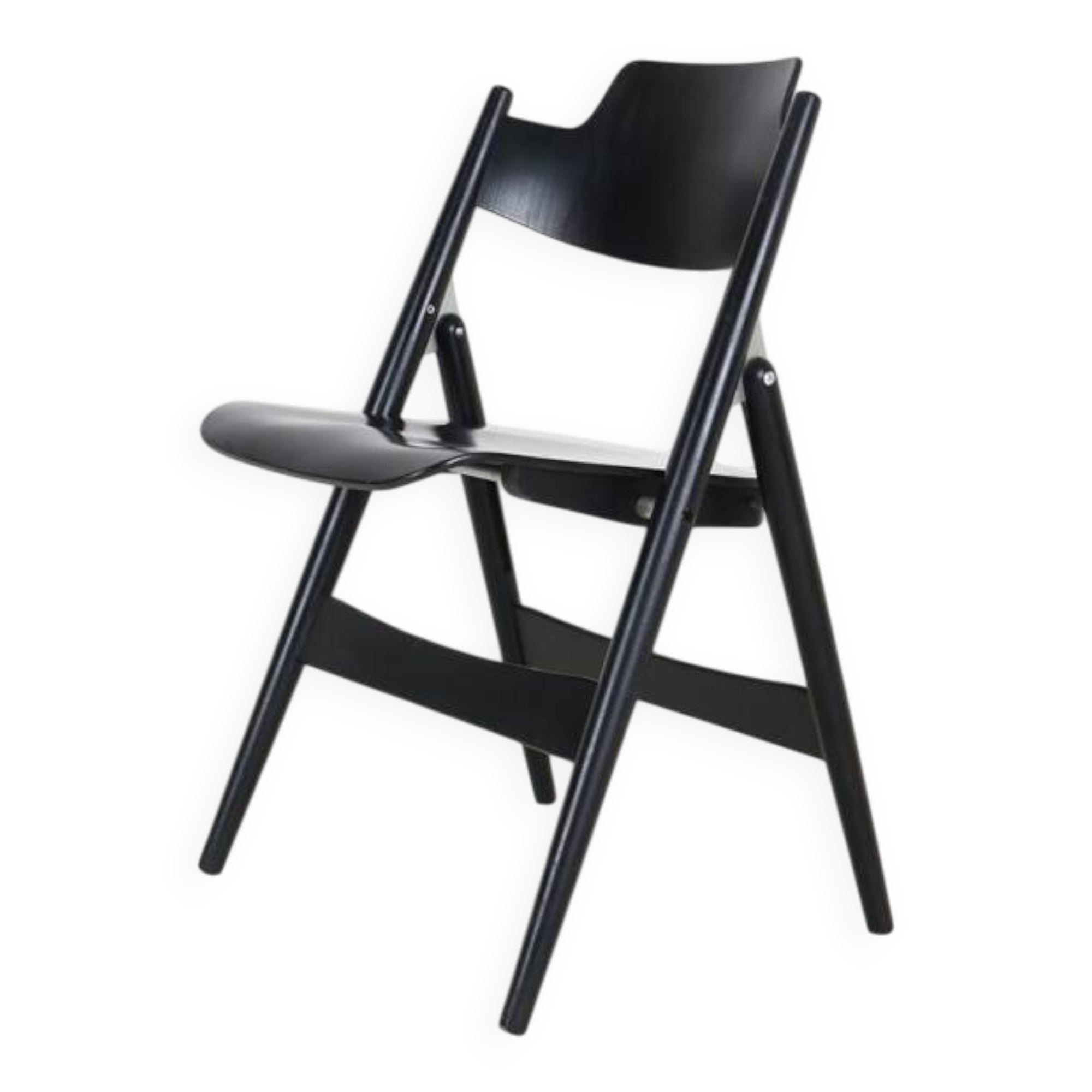 Black Mid Century “SE18” folding chair by Egon Eiermann for Wilde + Spieth