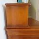 Vintage commode secretary dressing table sliding top 7 drawers cherry wood