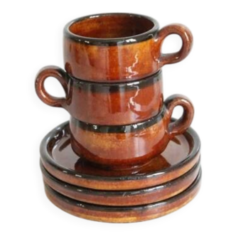 Coffee service, trio of cups