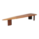 Large boomerang coffee table in natural wood, 206 cm