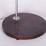 Restored Bauhaus Floor Lamp, New Electrification, Beech, Chrome, Czechia, 1930s