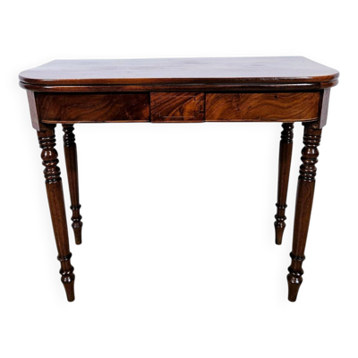 Table de jeu de cartes du 19ème siècle - Acajou, style Biedermeier/Victorien
