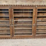 Antique Burmese teak collector's wall display case