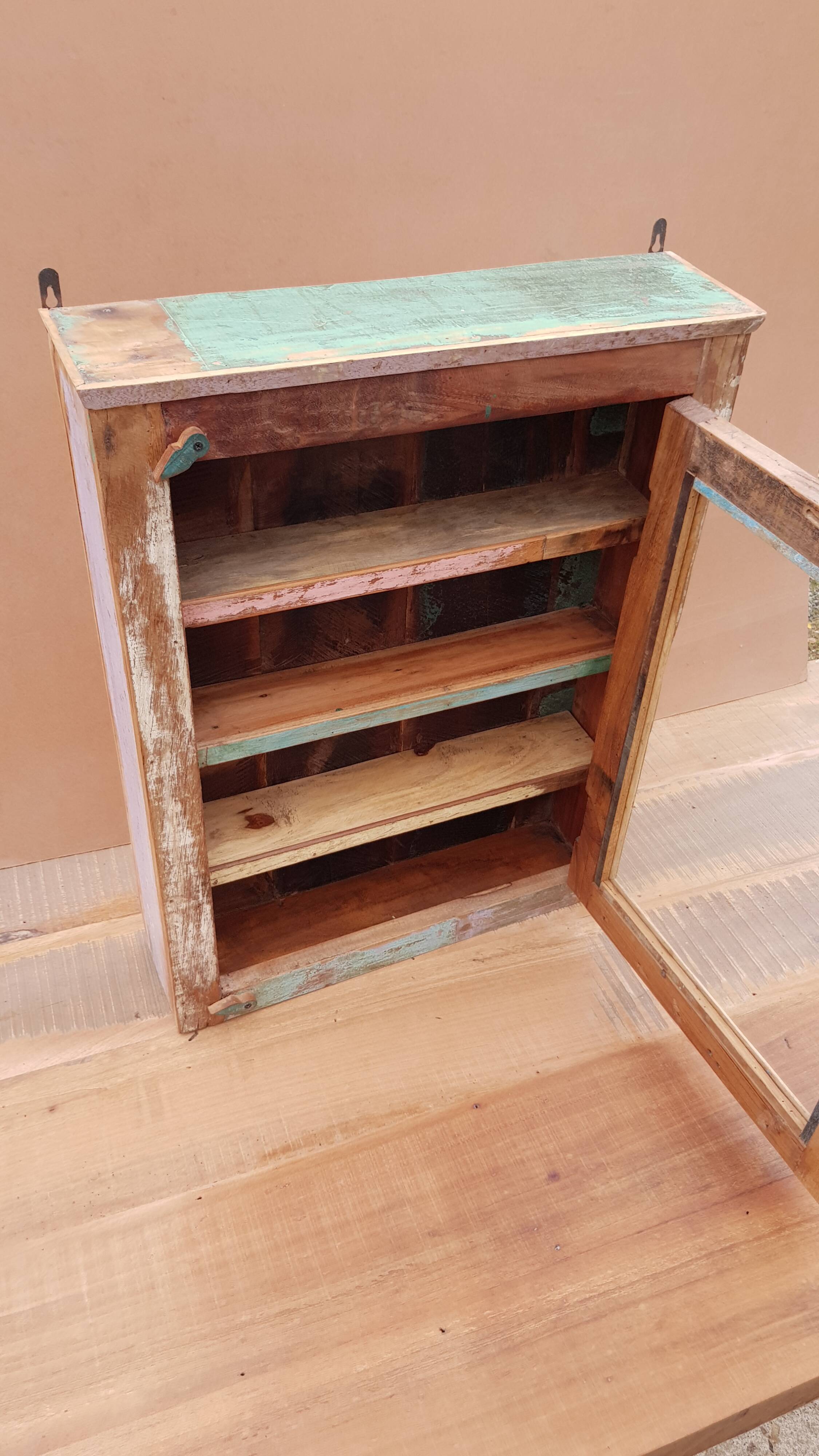Polychrome teak display case