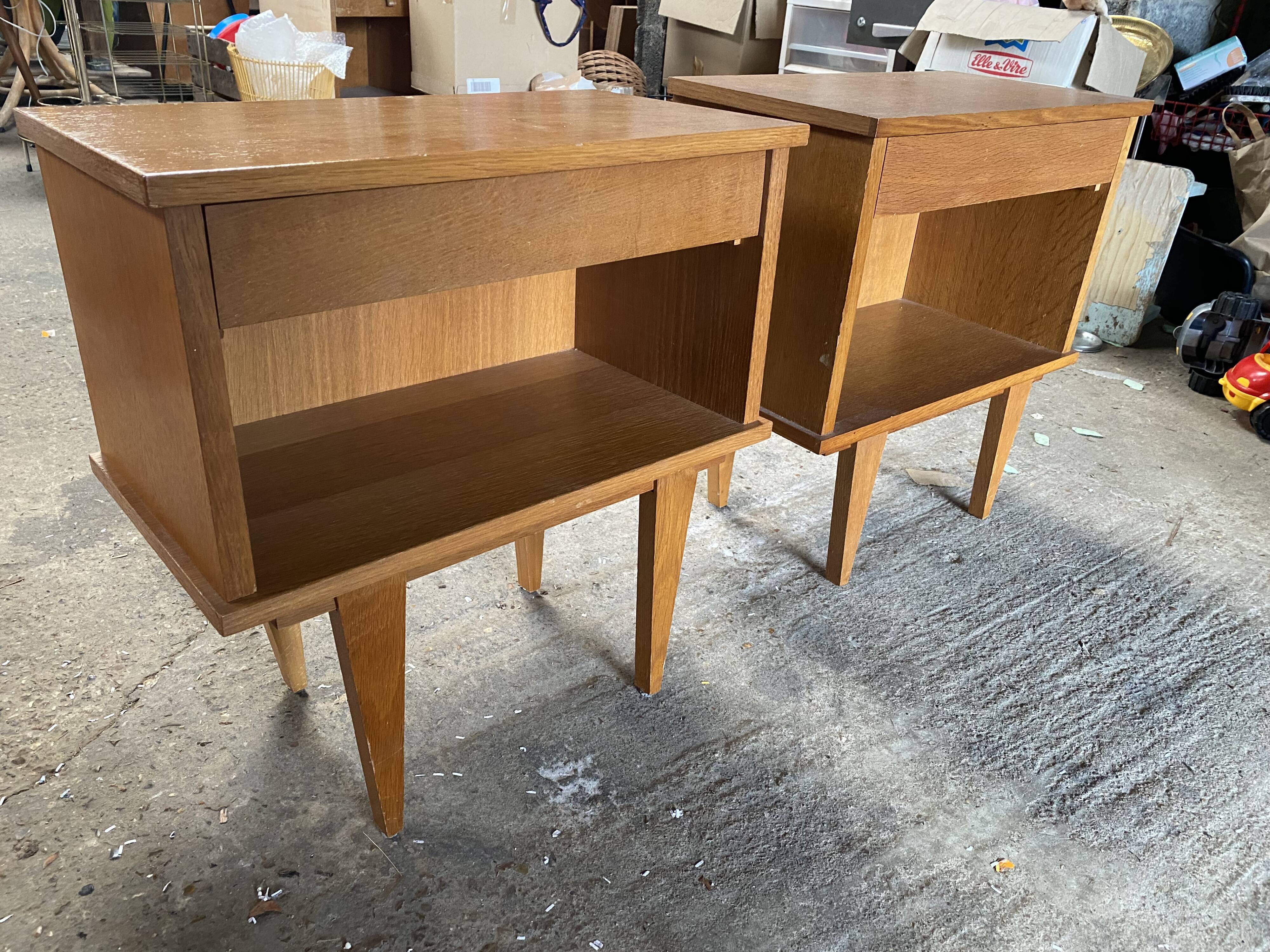 Pair of vintage bedside tables 60s