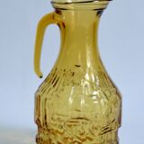 Vintage Amber Glass Orangeade Set - 1 Carafe + 4 Glasses - Made in Italy