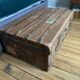 Large antique trunk with a key closure.
