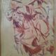 Cadre doré et dessin