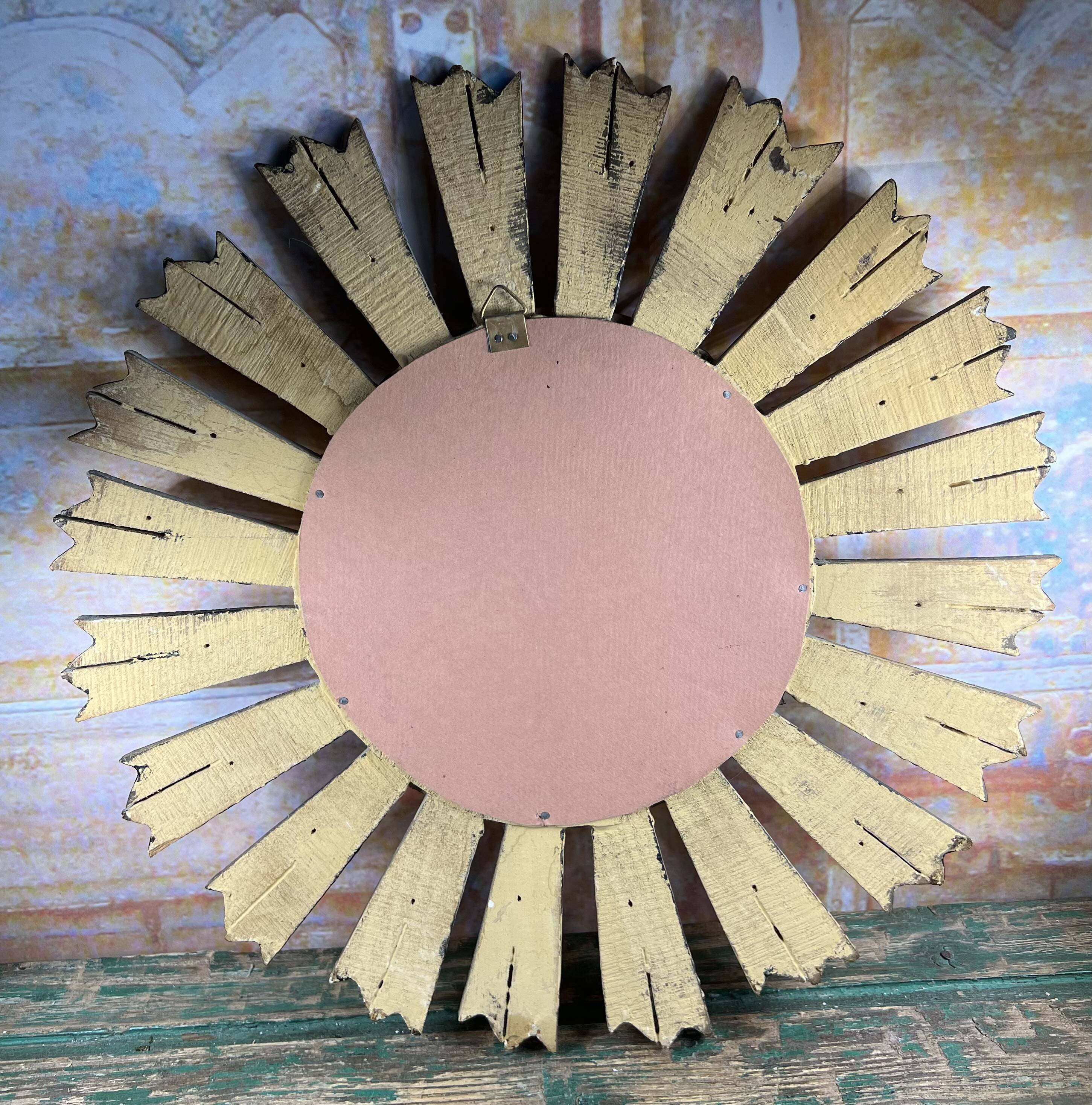 Sunburst mirror in gilded wood