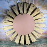 Sunburst mirror in gilded wood