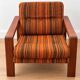 Vintage Scandinavian living room from the 1970s in teak and fabric.