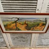 Ancienne peinture jean laville st germain roussillon + cadre bois