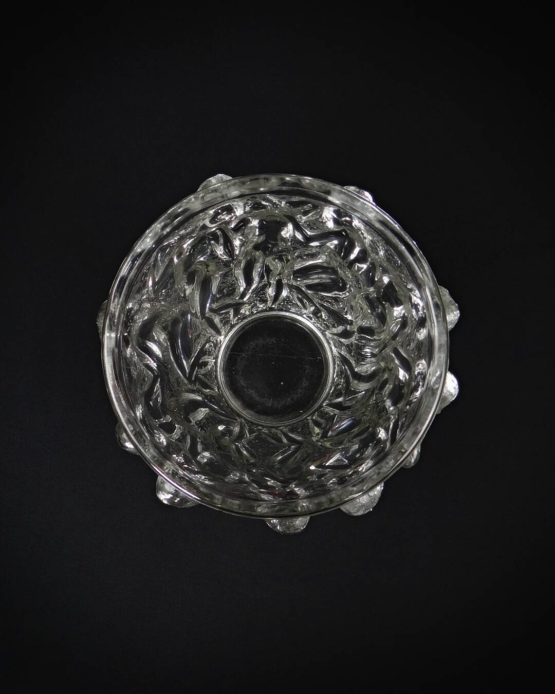 Unsigned Lalique Bacchantes vase in clear crystal, mid-20th century