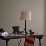 Antique Italian desk table, walnut and marble, Naples, 19th century.