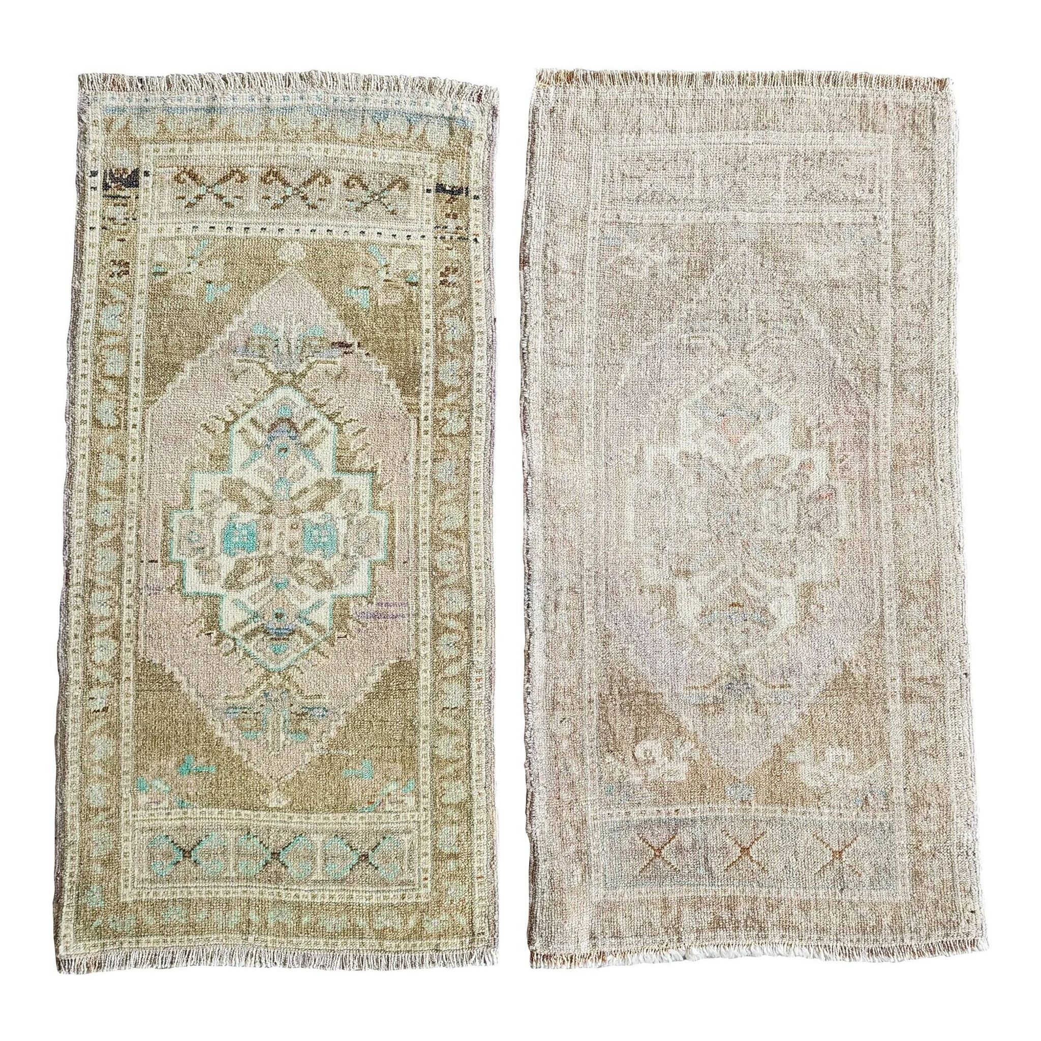 Lot de 2 tapis turcs vintage faits main