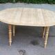 Interior's extendable round dining table with shutters, renovated in solid wood, 15