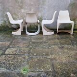 Set of 4 plastic chairs by Steen Ostergaard for Cado
