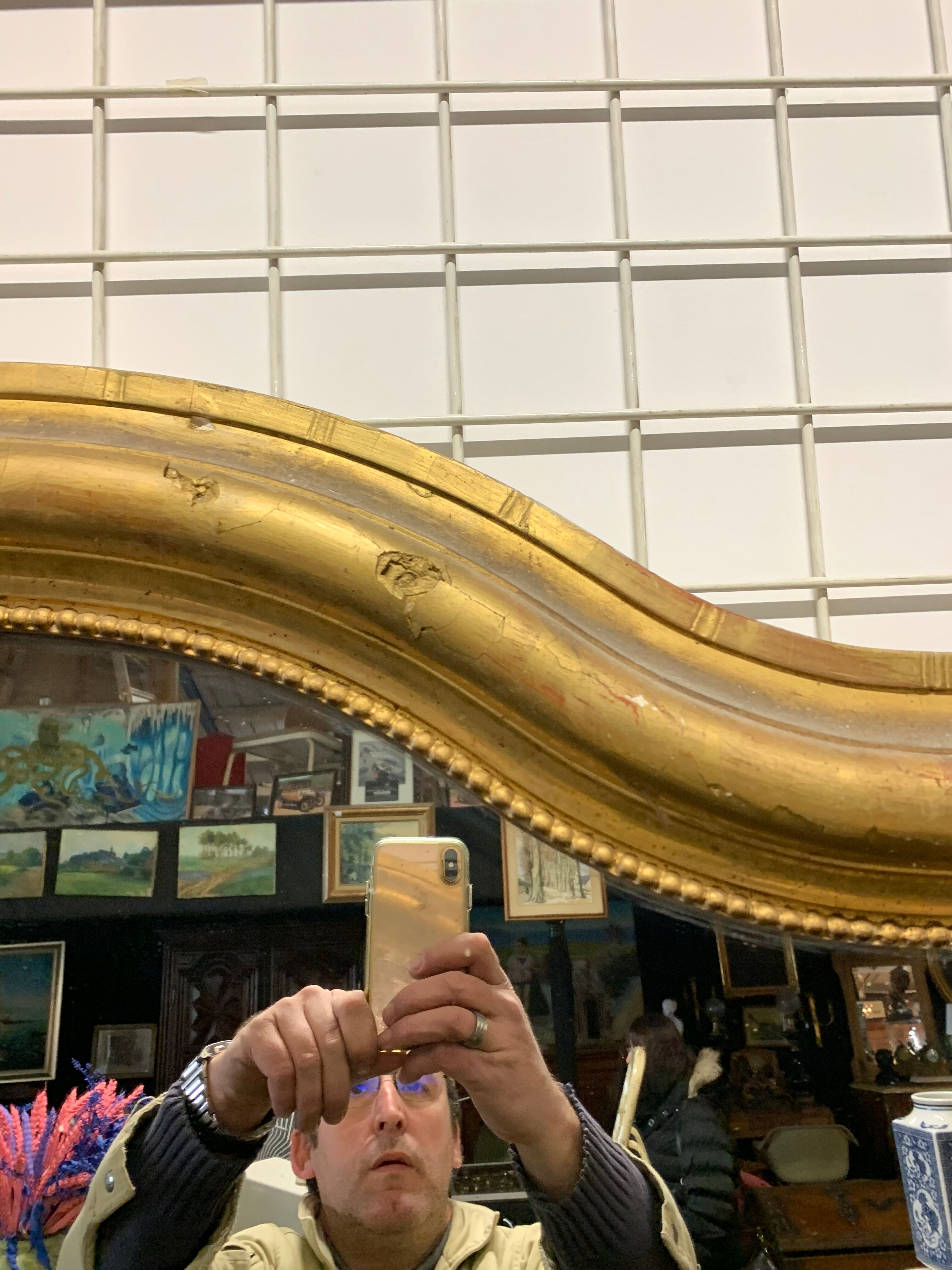 Mirror restoration 200x140 gilded with gold